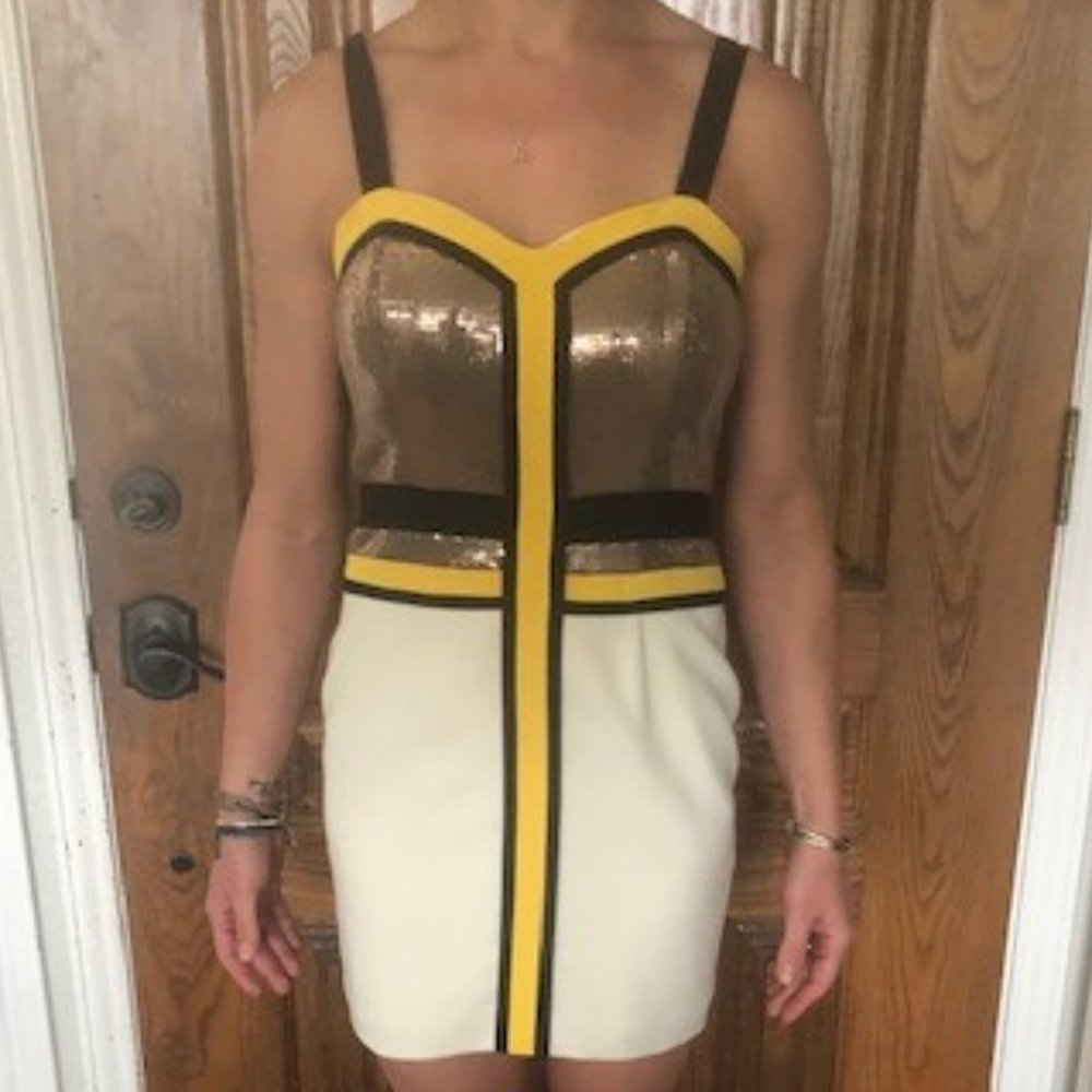 Nwot Jay Godfrey Color Block Sequin Mini Dress - image 3